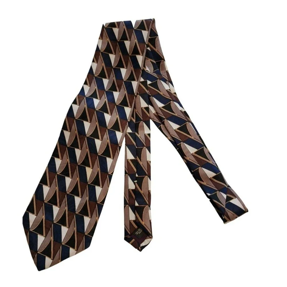 #6373 Oleg Cassini NWT green blue white Necktie Polyester